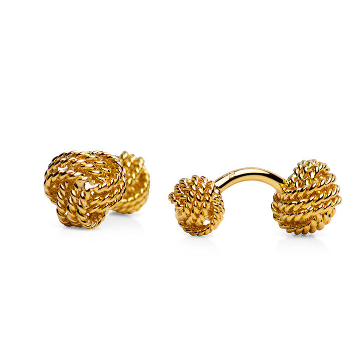 14K Yellow Gold Plated Love Knot Cufflinks | SilverAndGold