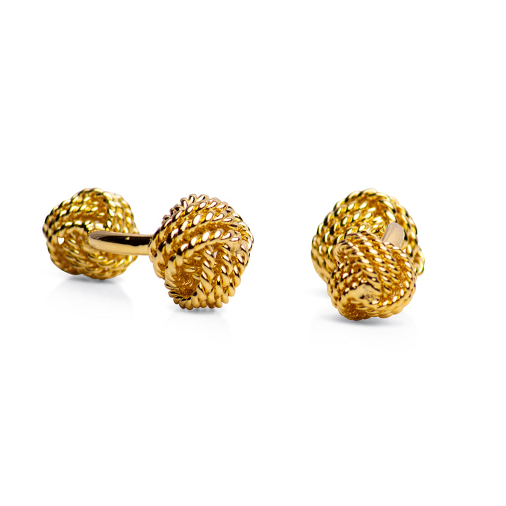 14K Yellow Gold Plated Love Knot Cufflinks | SilverAndGold