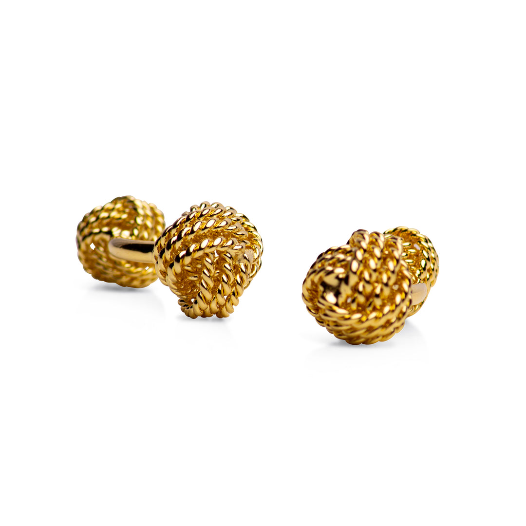 14K Yellow Gold Plated Love Knot Cufflinks | SilverAndGold