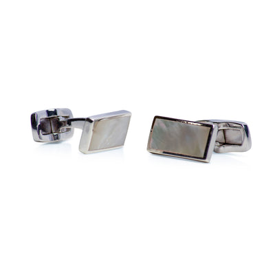 White Mother of Pearl Sterling Silver Cufflinks | SilverAndGold