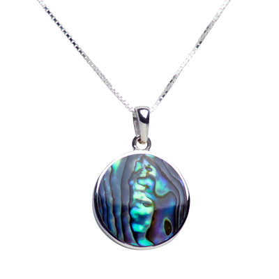 Sterling Silver Tree of Life Pendant Necklace with Abalone Accent
