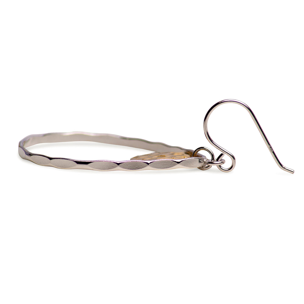 14K Gold Plated Hammered Dangle Chandelier Earrings | SilverAndGold