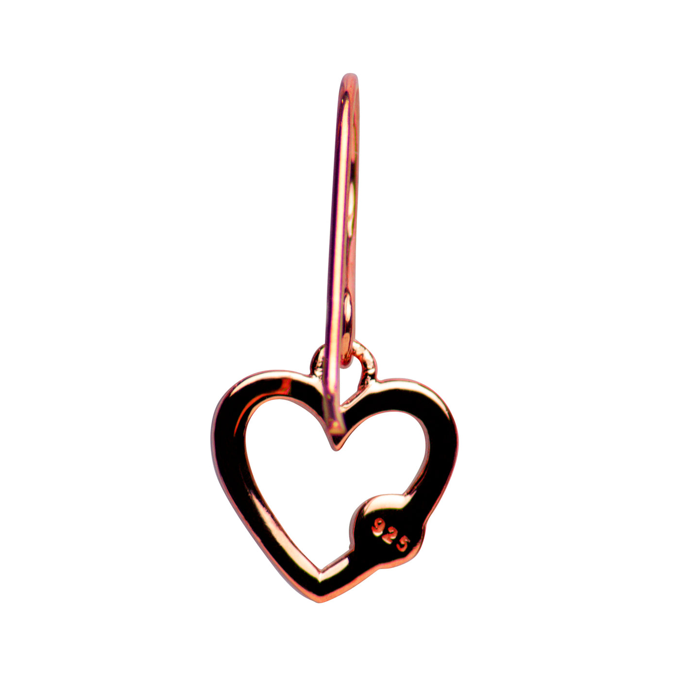 14K Rose Gold Plated Heart Dangle Earrings | SilverAndGold