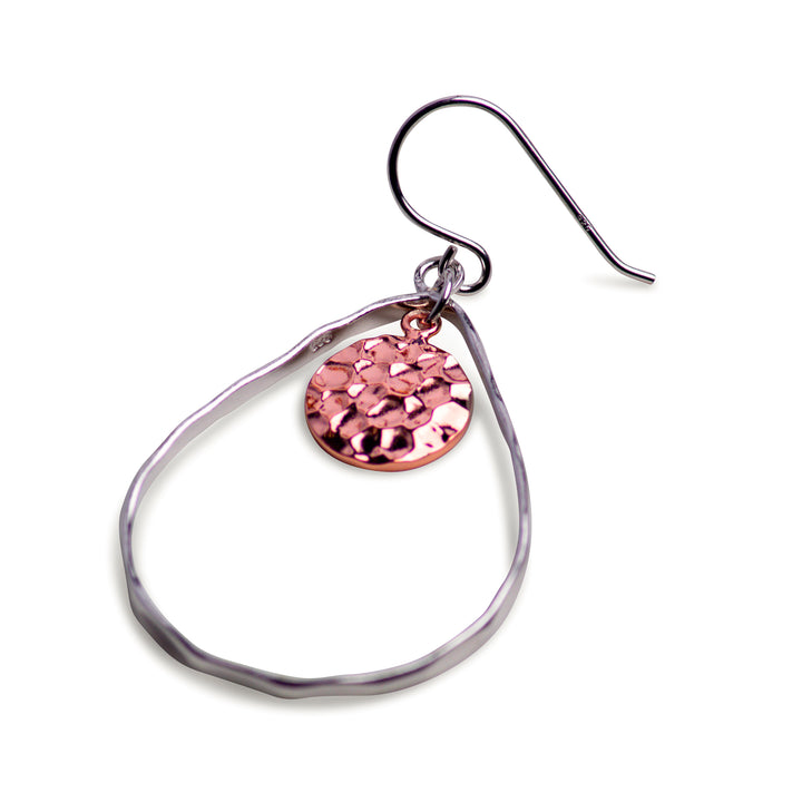 14K Rose Gold Plated Hammered Chandelier Earrings | SilverAndGold