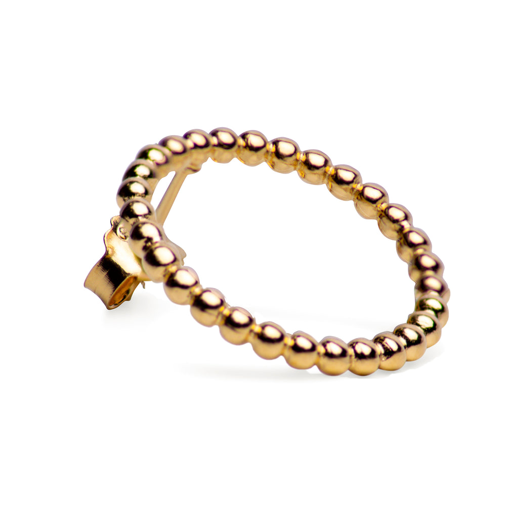 14K Yellow Gold Plated Circle Ball Post Earrings | SilverAndGold