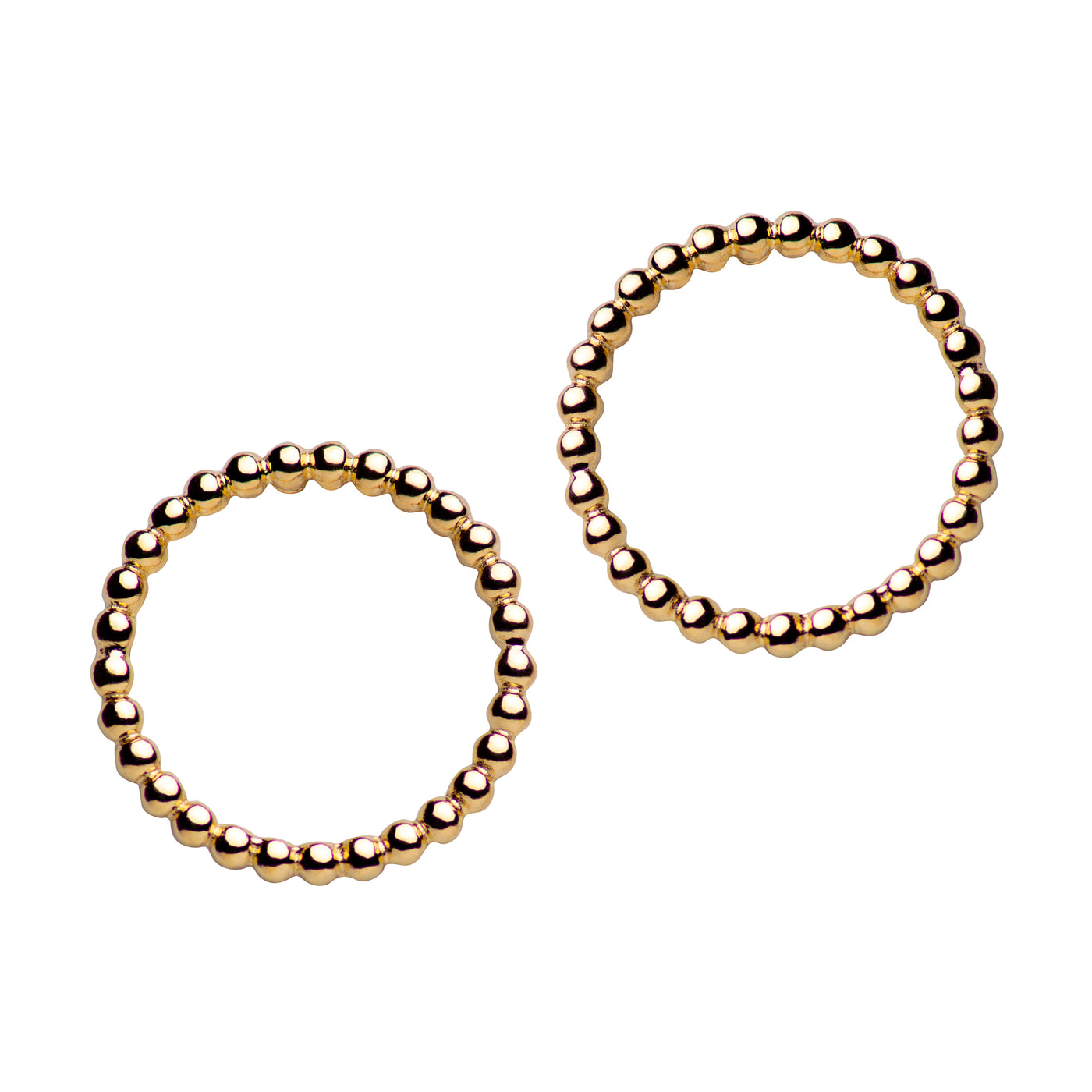 14K Yellow Gold Plated Circle Ball Post Earrings | SilverAndGold