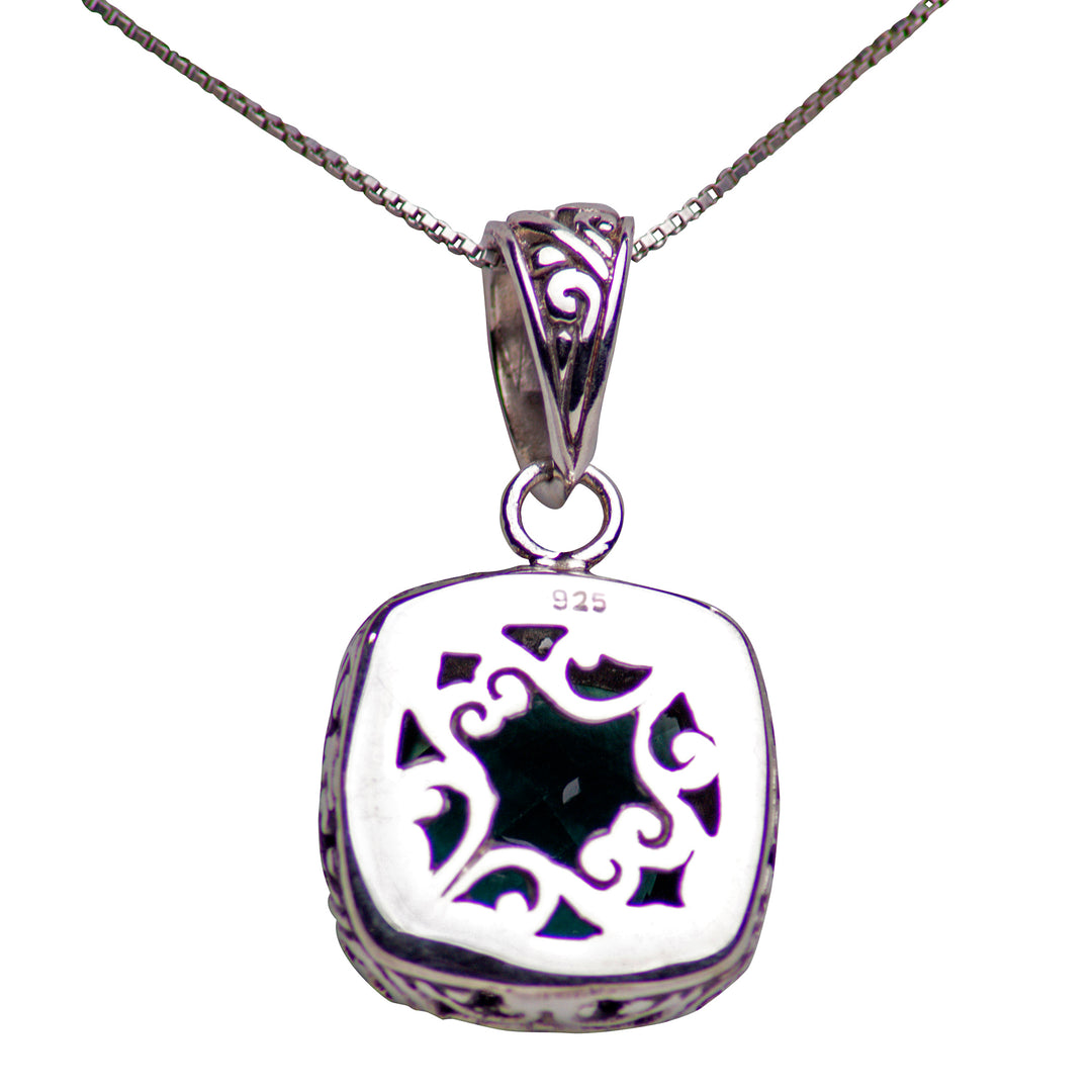 Emerald Quartz Silver Pendant