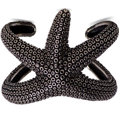 Artistic Starfish Silver Cuff Bracelet