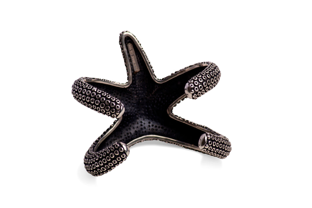 Artistic Starfish Silver Cuff Bracelet