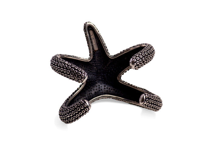 Artistic Starfish Silver Cuff Bracelet