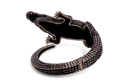 Alligator Hinged Silver Cuff Bracelet