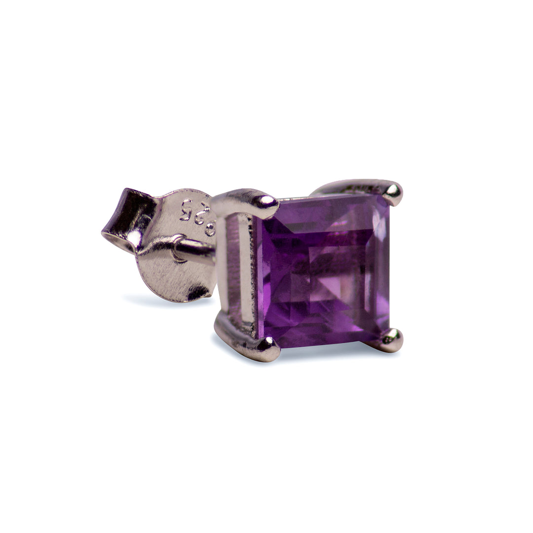 Square Cut Amethyst Earrings