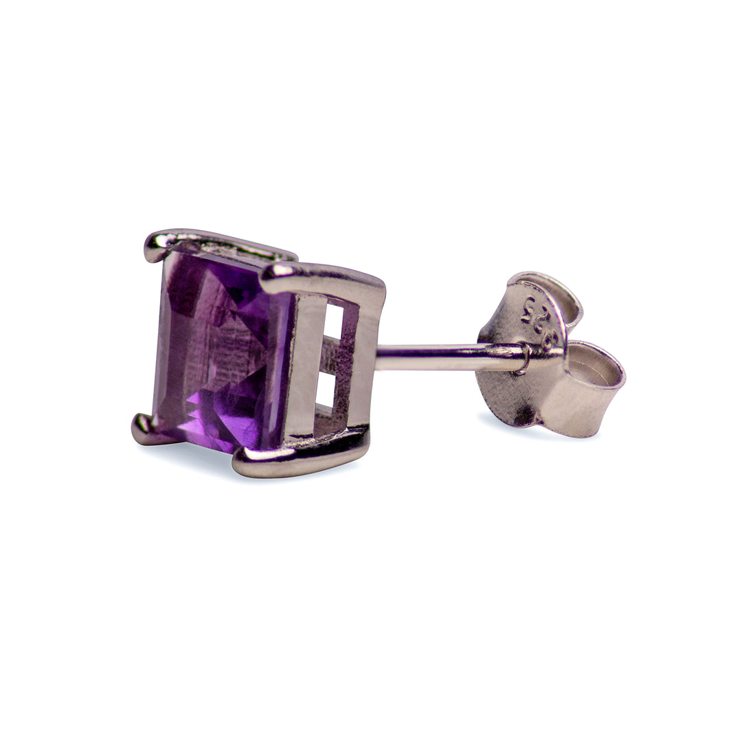 Square Cut Amethyst Earrings