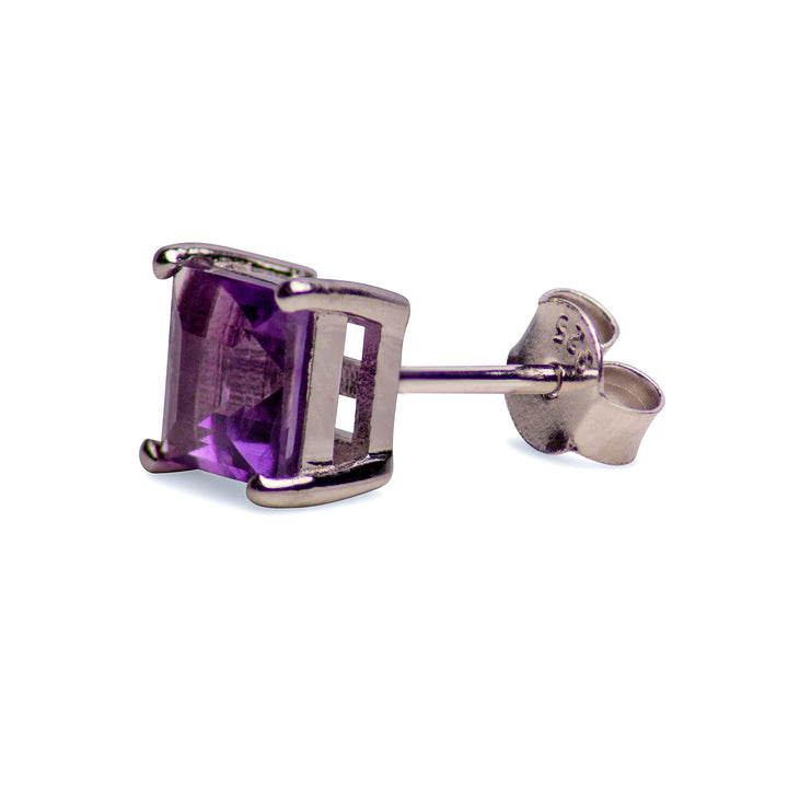 Square Cut Amethyst Earrings