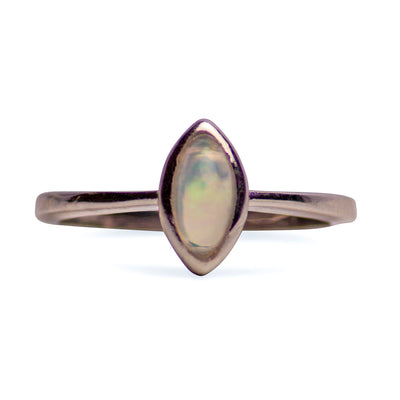 Rainbow Opal Solitaire Ring