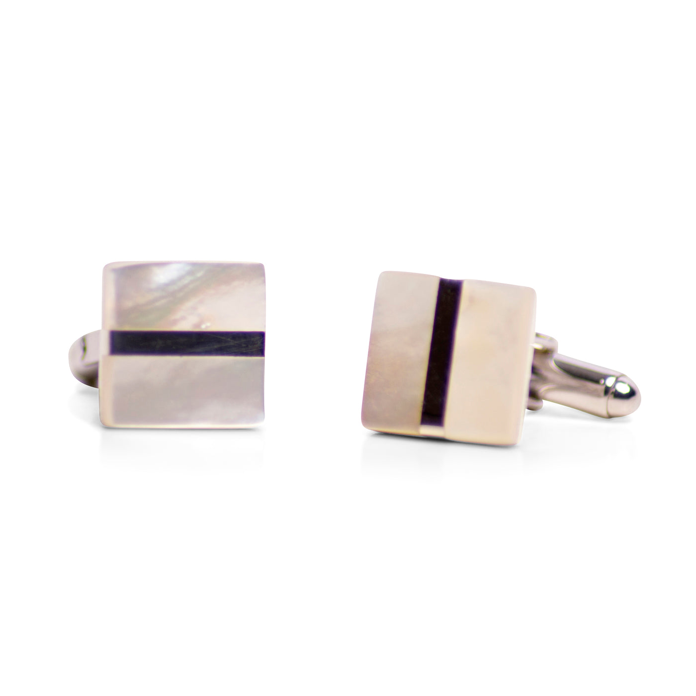 Square Mother of Pearl & Sterling Silver Cufflinks | SilverAndGold