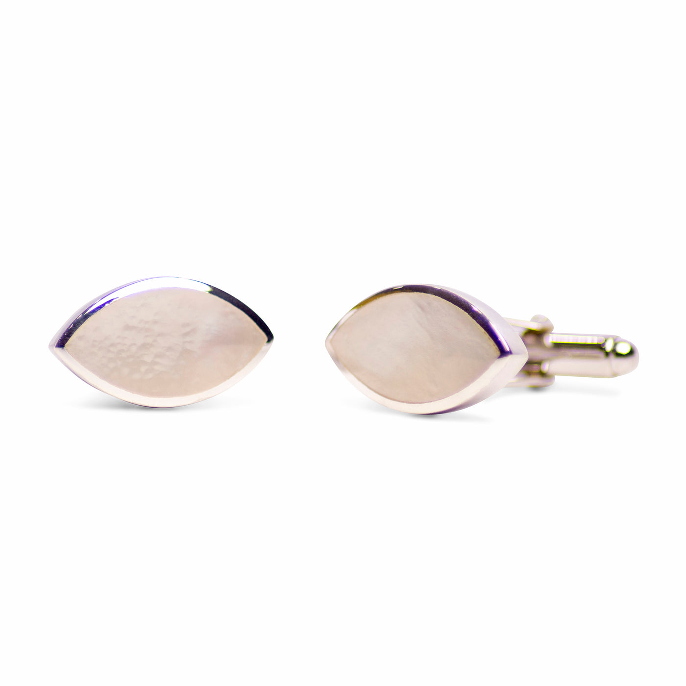 Marquise Mother of Pearl Sterling Silver Cufflinks | SilverAndGold