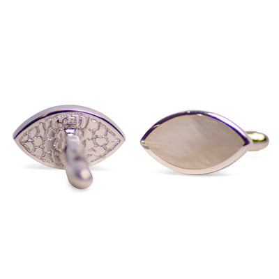 Marquise Mother of Pearl Sterling Silver Cufflinks | SilverAndGold