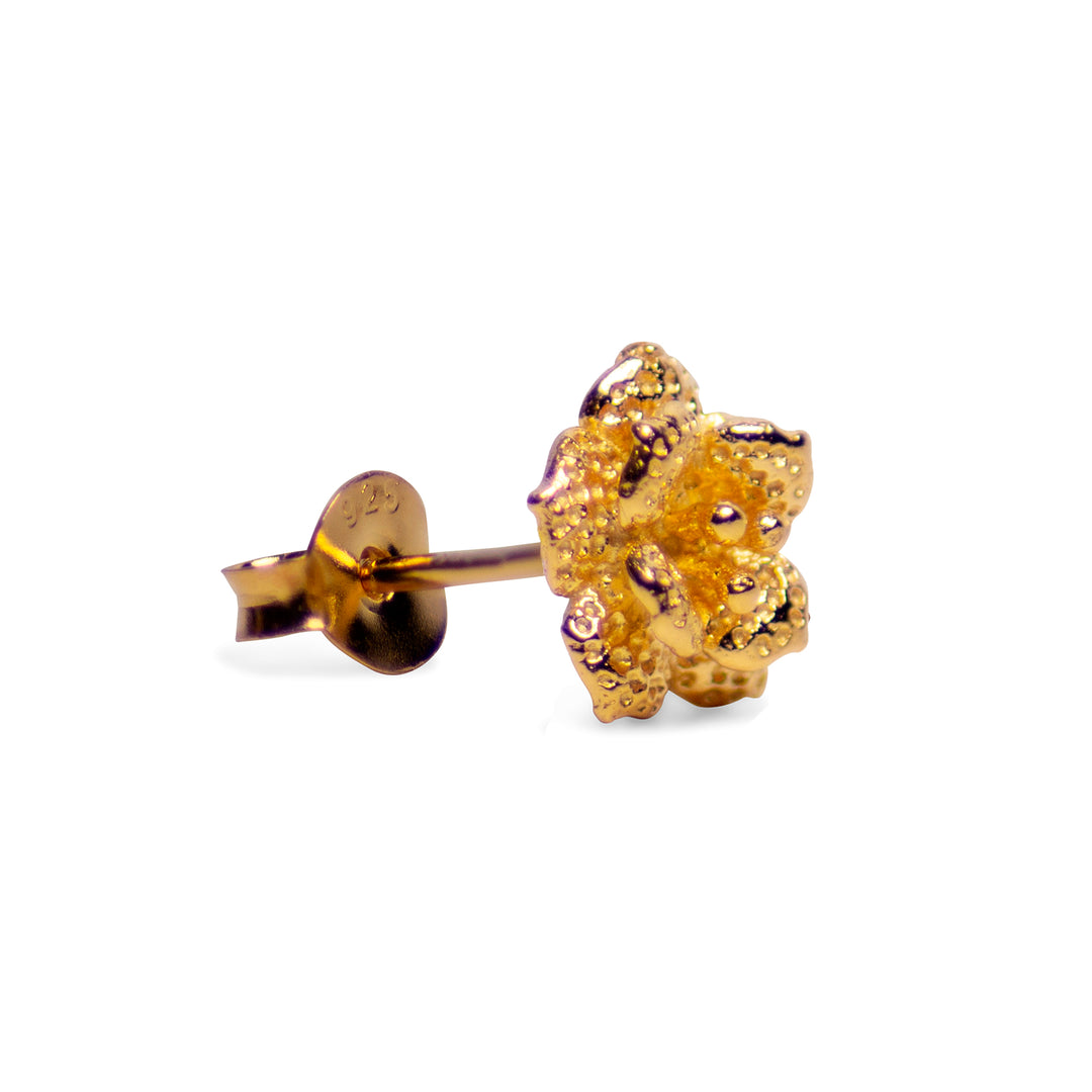 Floral Gold Stud Earrings