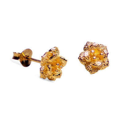 Floral Gold Stud Earrings