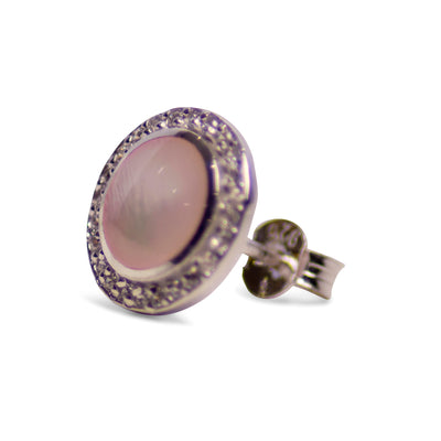 Pink Mother of Pearl Silver Earrings