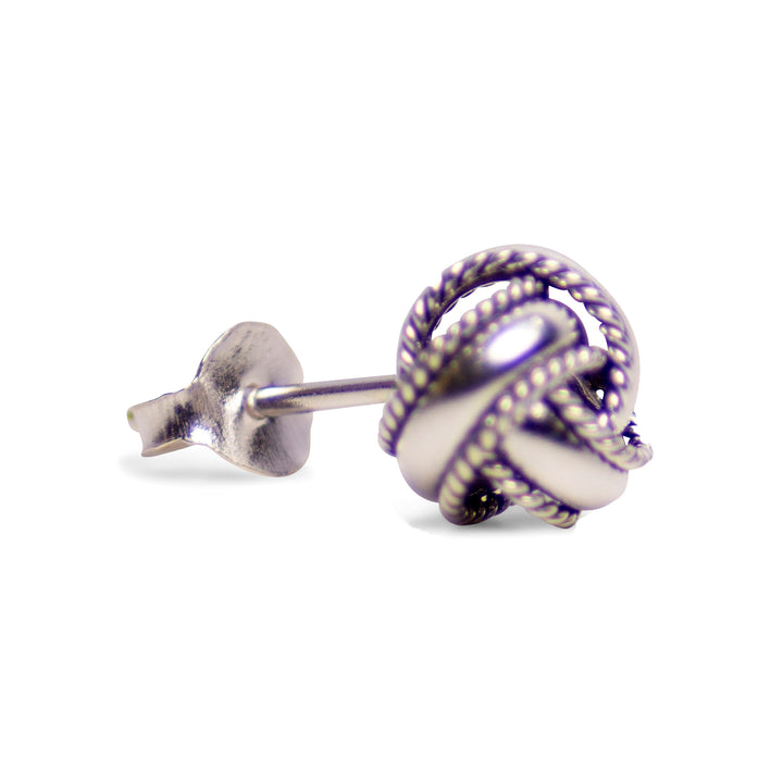 Oxidized Love Knot Silver Earrings
