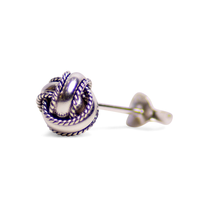 Oxidized Love Knot Silver Earrings