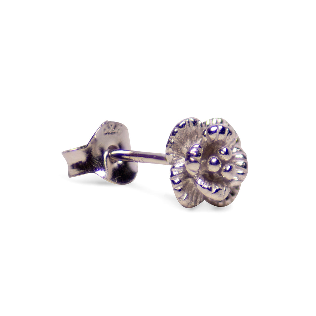 Petite Floral Silver Earrings