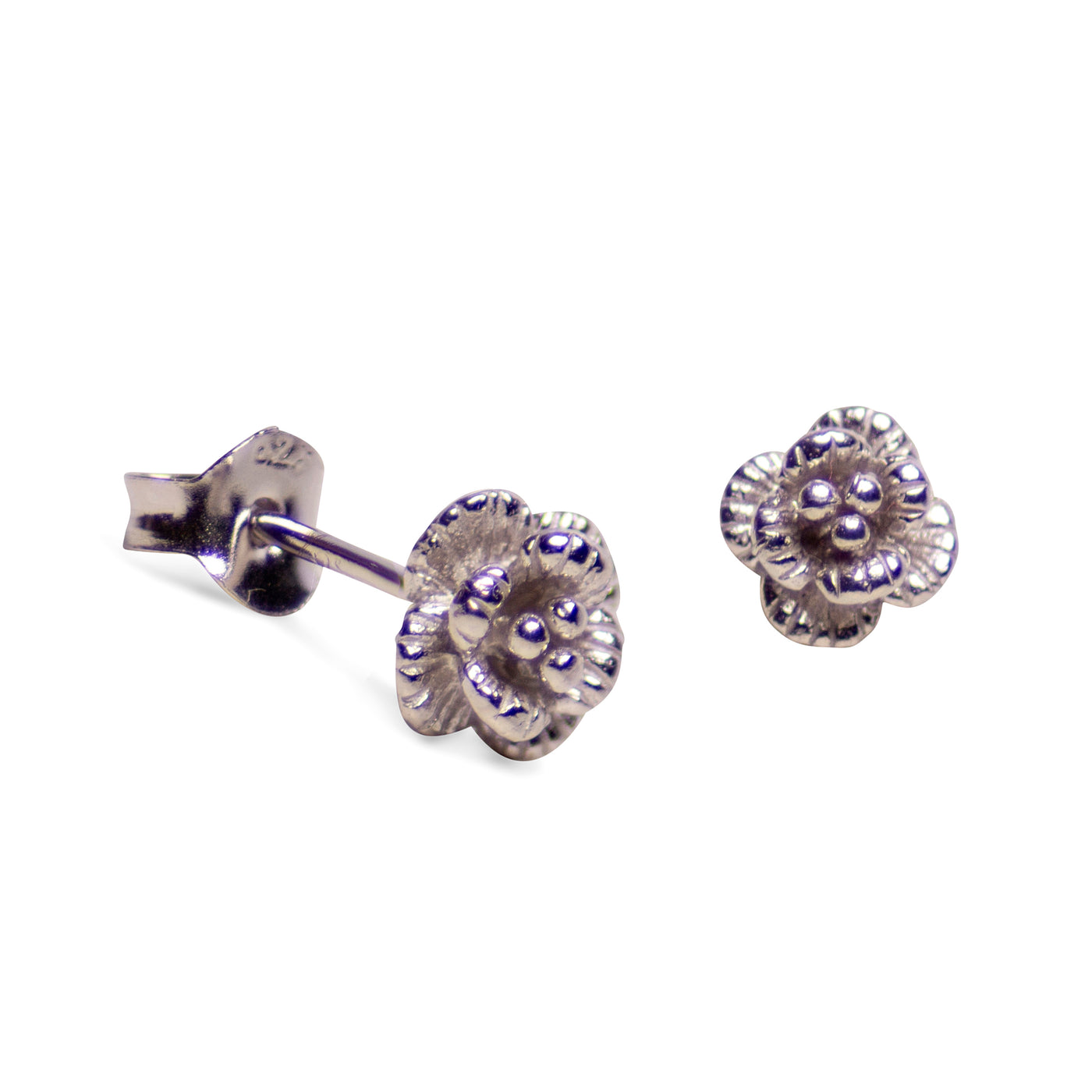 Petite Floral Silver Earrings