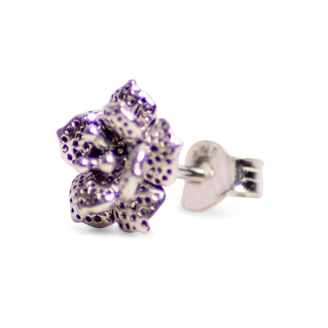 Floral Oxidized Silver Earrings