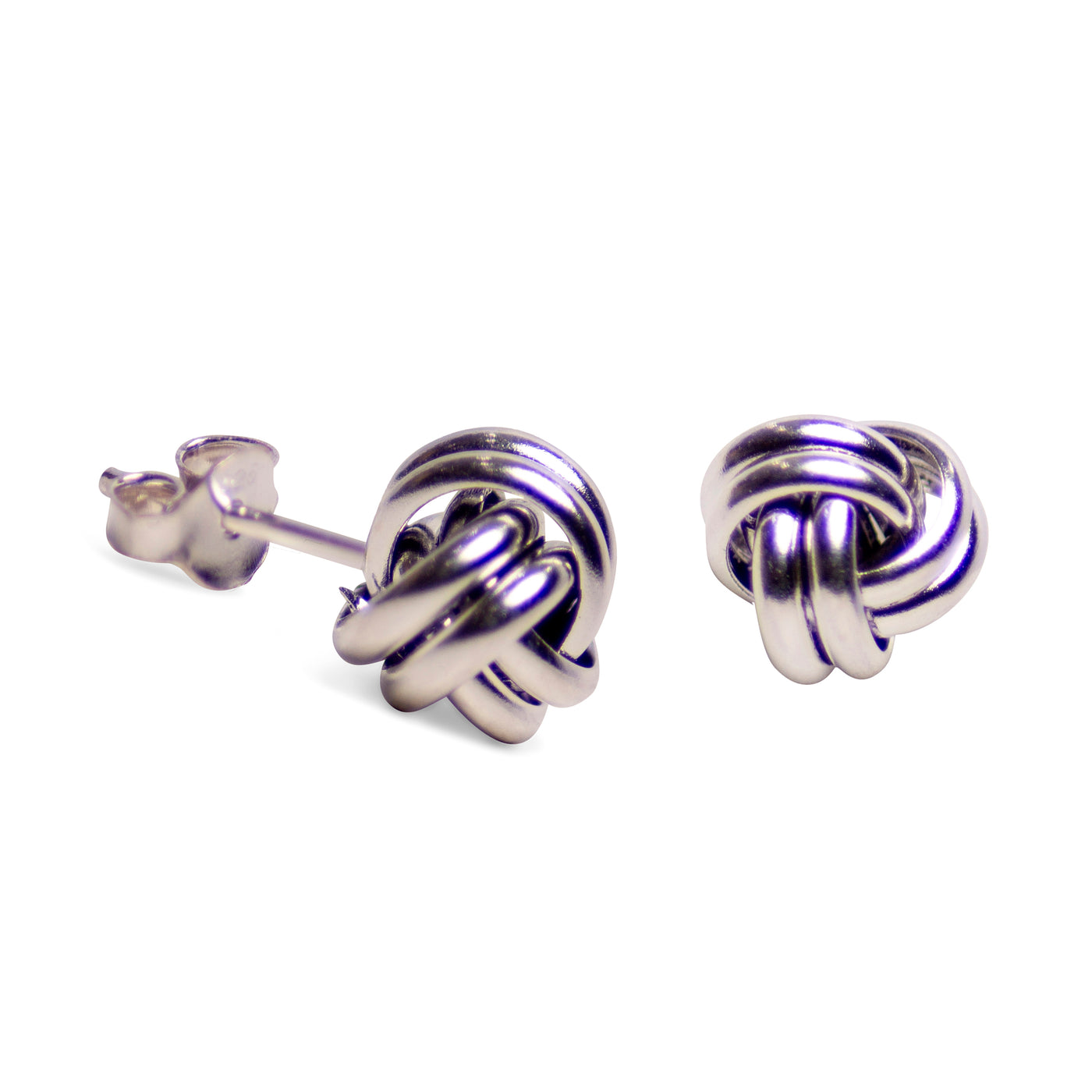 Oxidized Love Knot Silver Earrings
