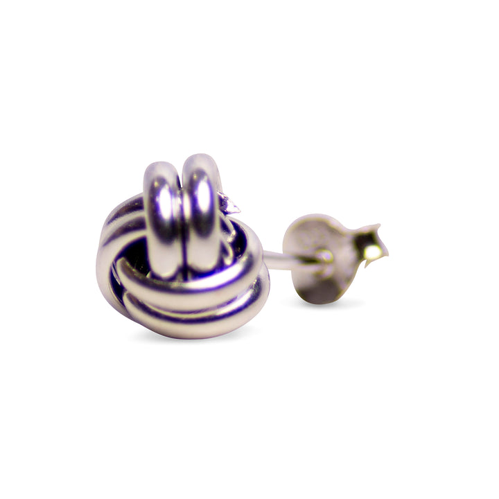 Oxidized Love Knot Silver Earrings