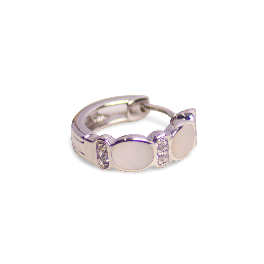 White Mother of Pearl Mini Hoop Earrings