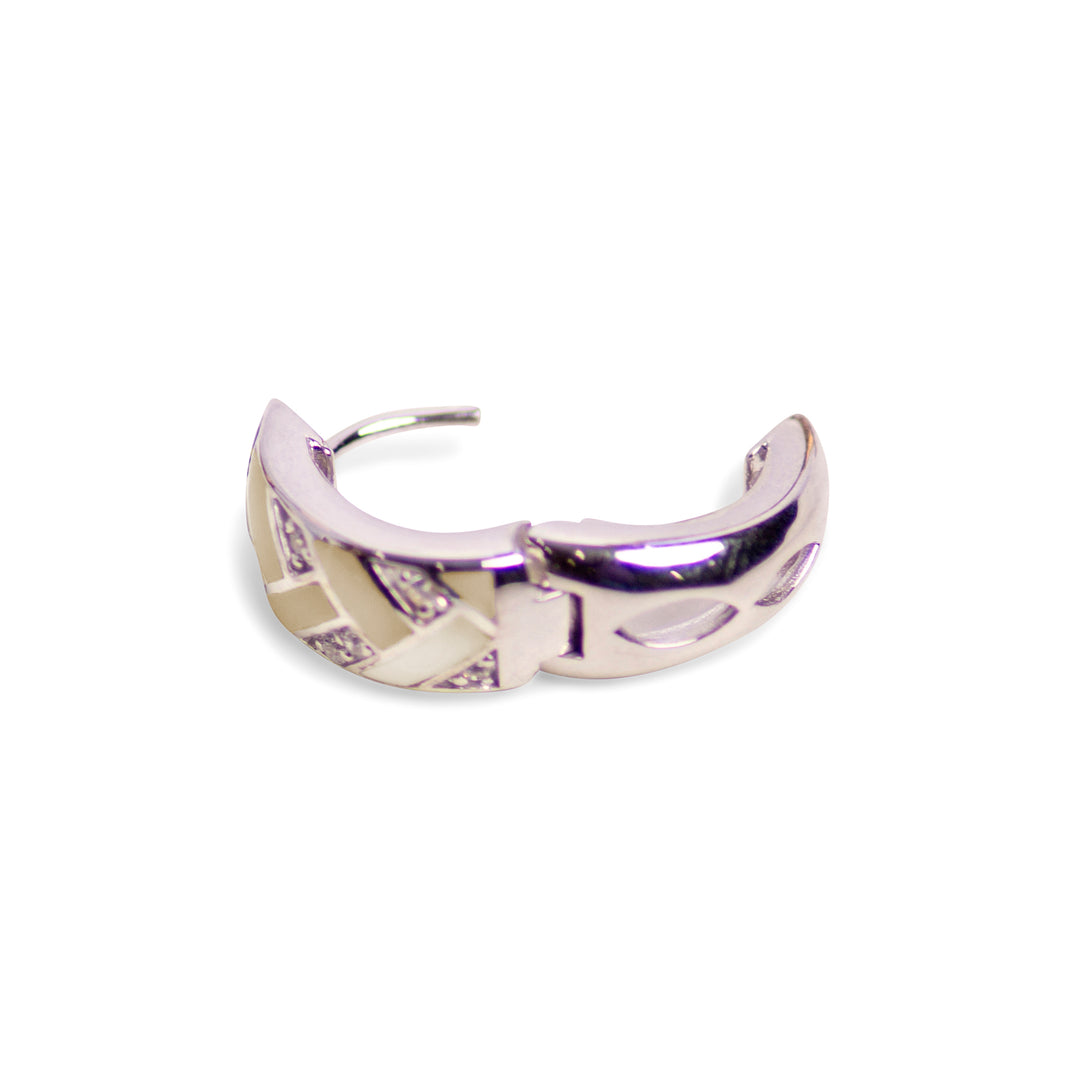 Gold Mother of Pearl Silver Earrings