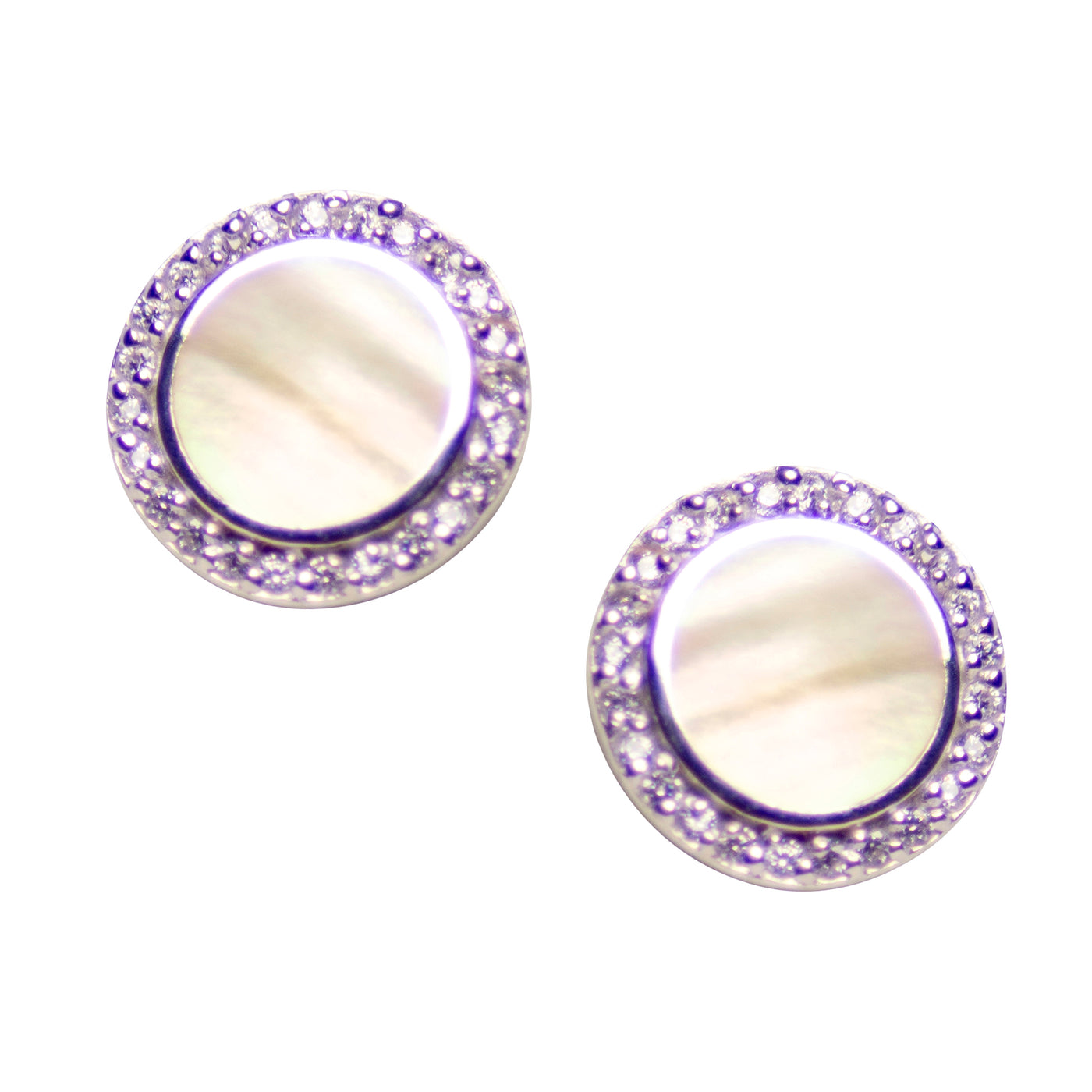 Gold Mother of Pearl Silver Earrings