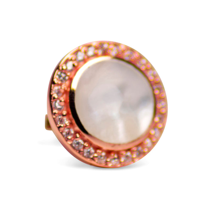 White Mother of Pearl Rose Gold Earrings
