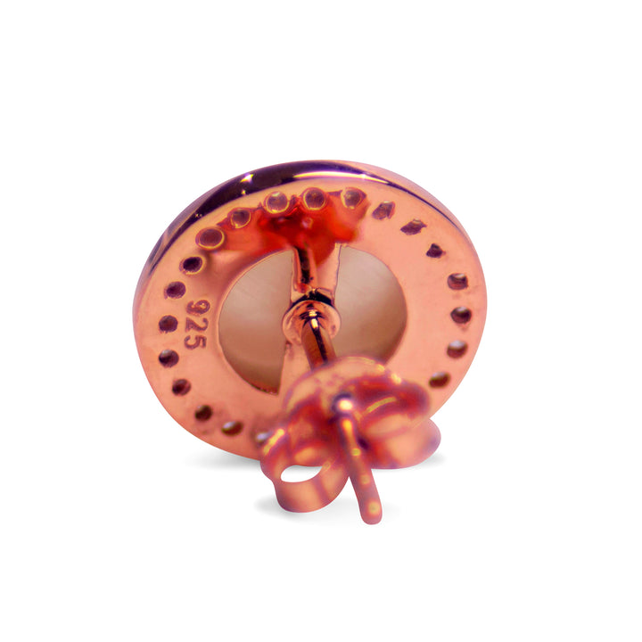 White Mother of Pearl Rose Gold Earrings