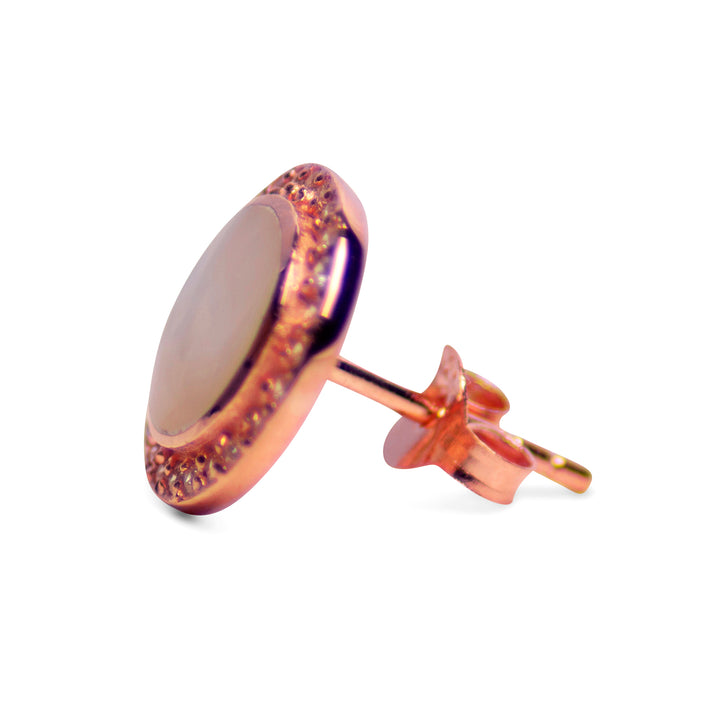 White Mother of Pearl Rose Gold Earrings