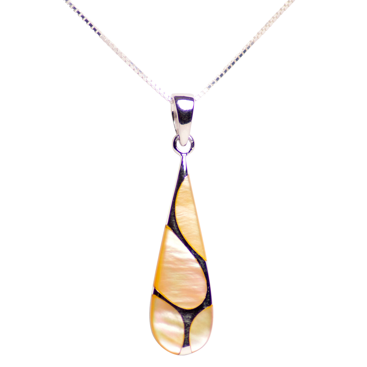 Gold Mother of Pearl Silver Pendant