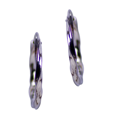 Oxidized Silver Twist Hoop Earrings