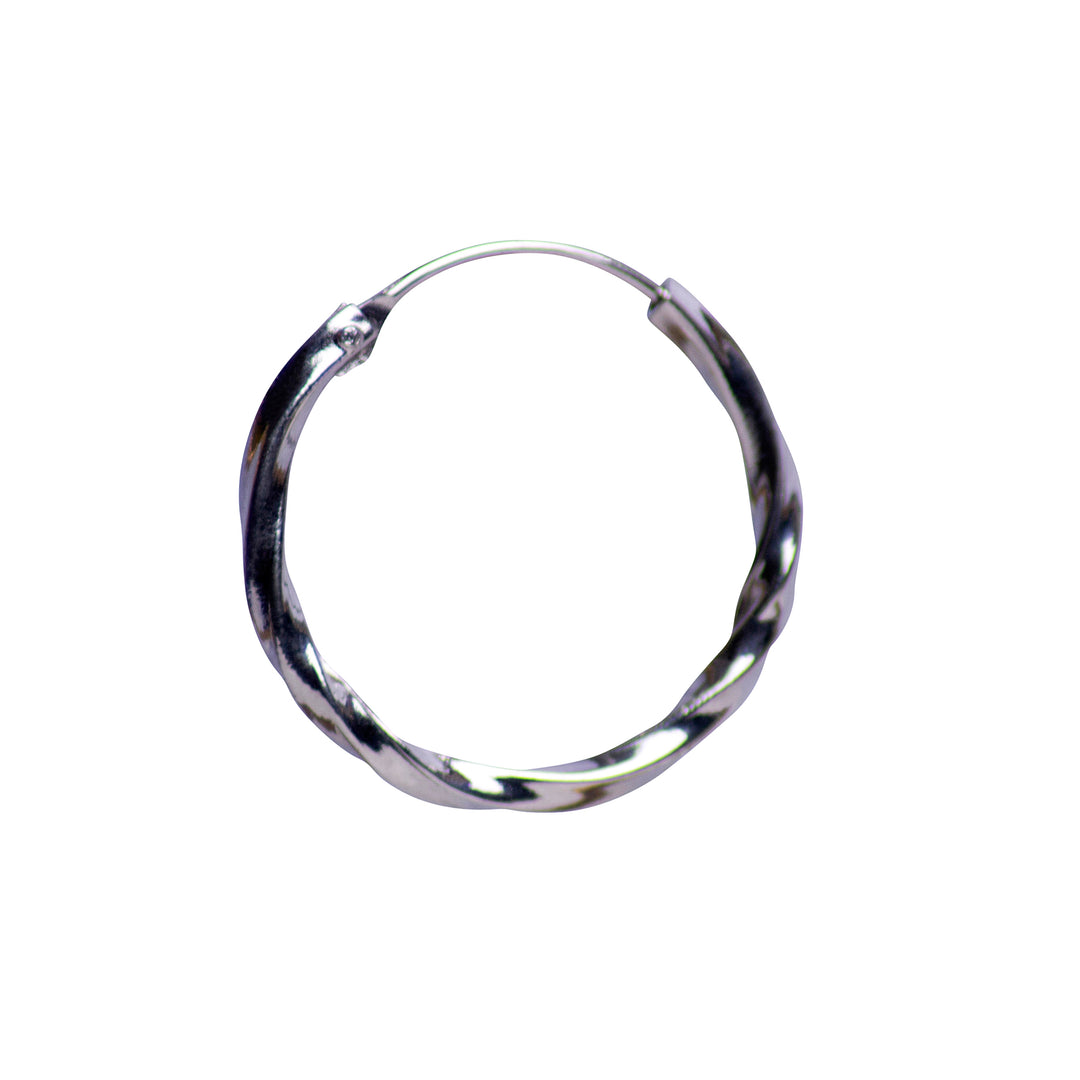 Silver Twist Hoop Earrings