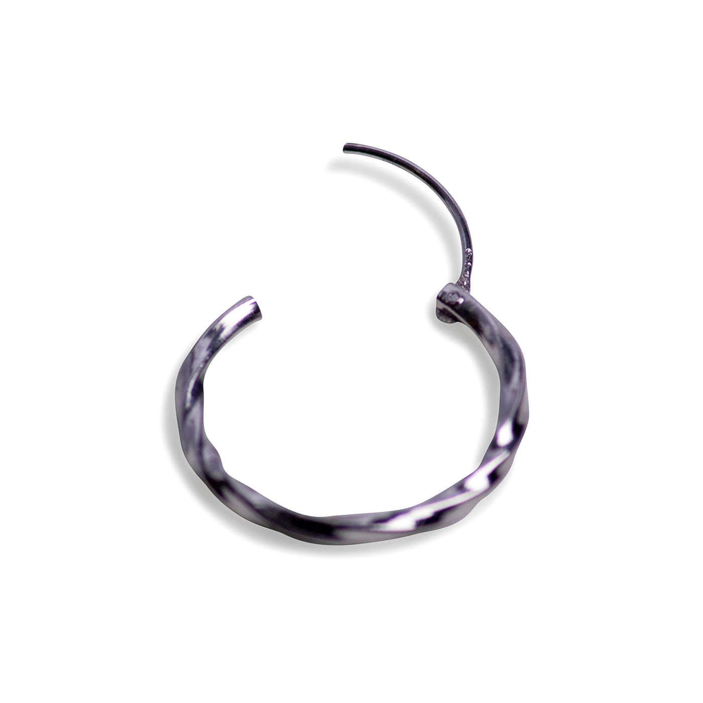 Oxidized Silver Twist Hoop Earrings