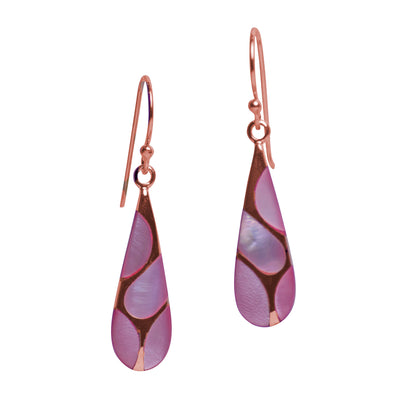 Pink Mother of Pearl Rose Gold Earrings