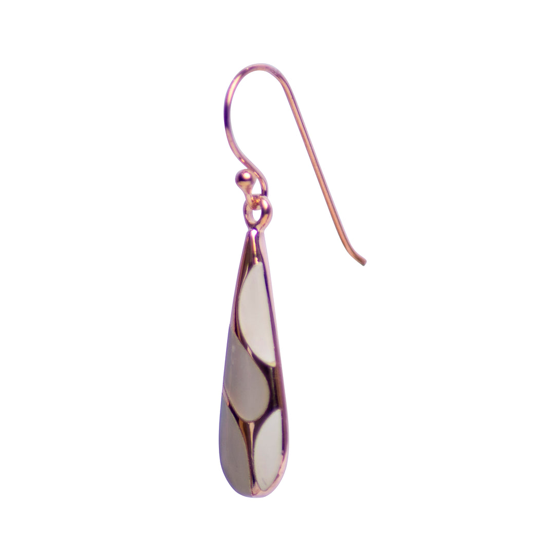 White Mother of Pearl Rose Gold Earrings