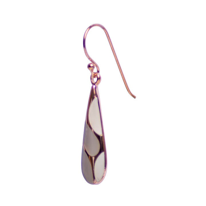 White Mother of Pearl Rose Gold Earrings
