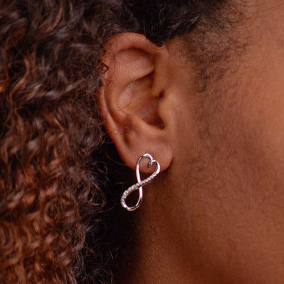 Infinity & Heart Cubic Zirconia Earrings | SilverAndGold