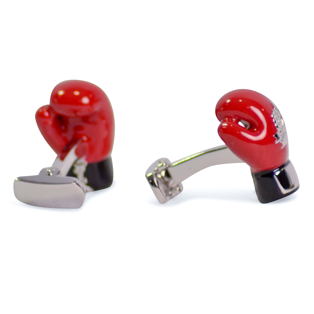 Red Boxing Gloves Sterling Silver Cufflinks | SilverAndGold