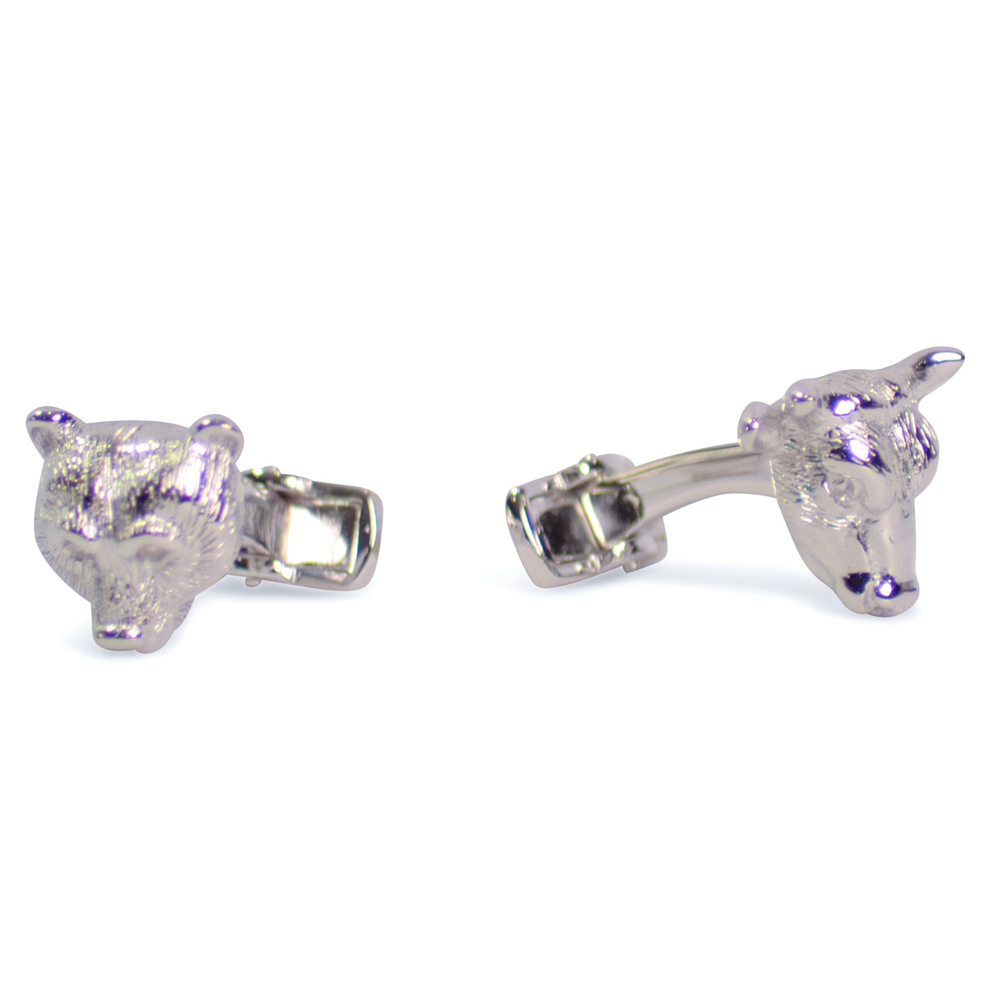 Bear and Bull Sterling Silver Cufflinks | SilverAndGold