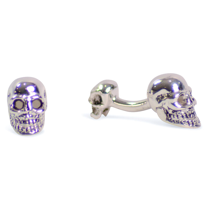Movable Jaw Sterling Silver Skull Cufflinks | SilverAndGold