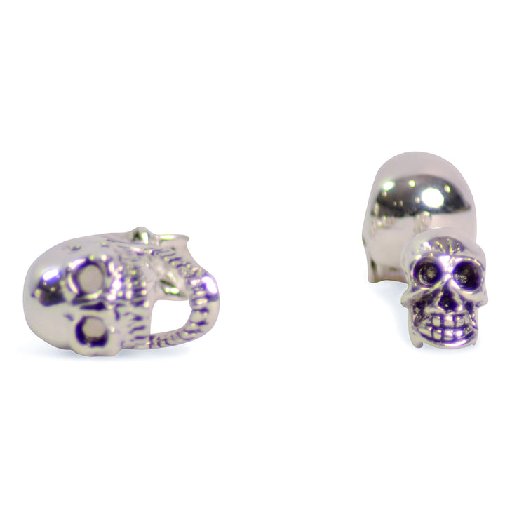Movable Jaw Sterling Silver Skull Cufflinks | SilverAndGold